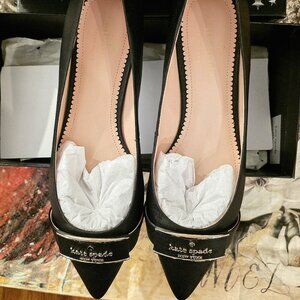 🖤 Kate Spade Deneuve Saffiano Flats – Black – Size 8.5B – New in Box